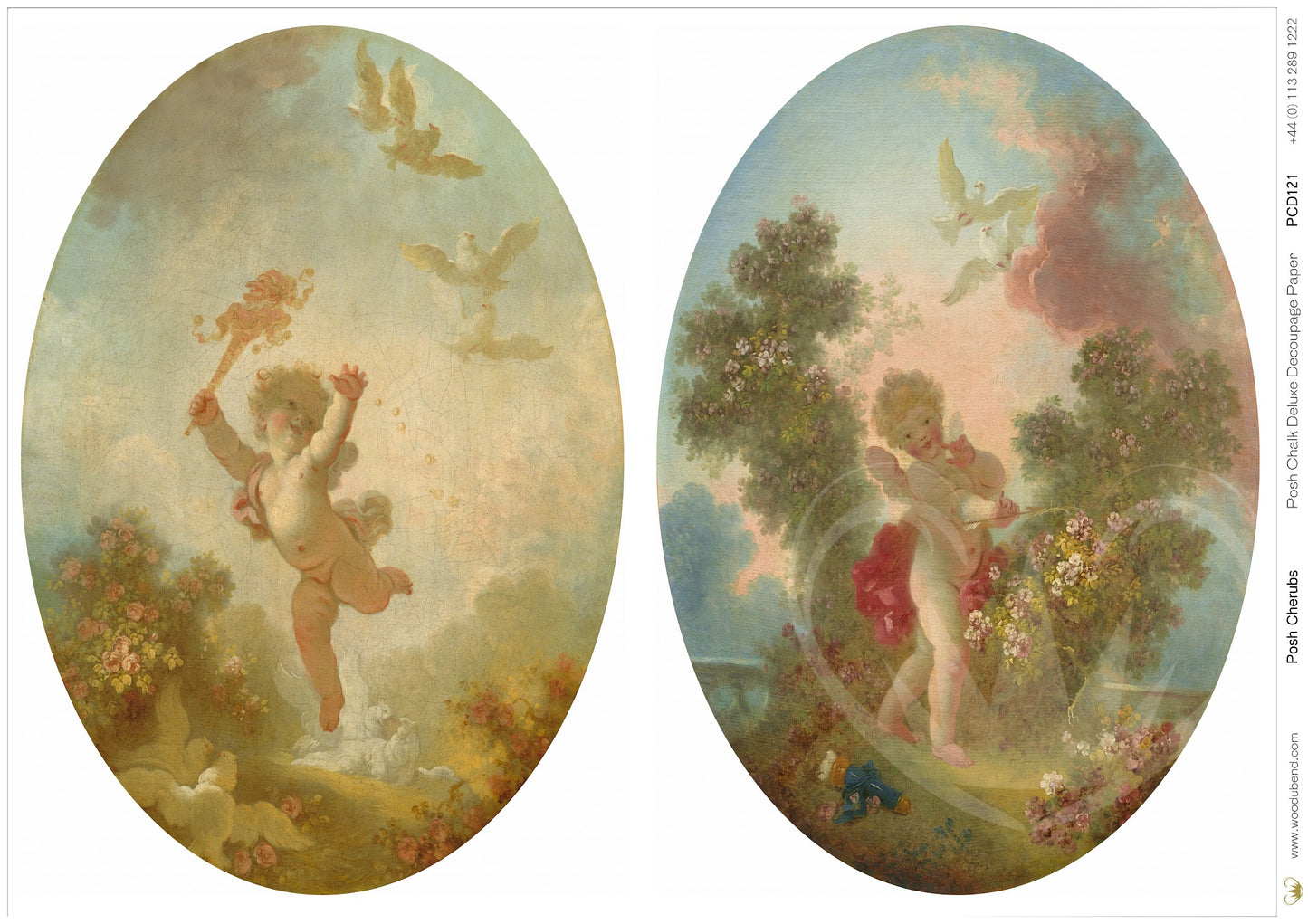 Posh Chalk Decoupage Paper - Posh Cherubs - A3 - 42cm x 30cm