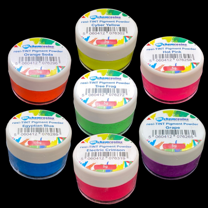 Eli-Chem Resi-TINT MAX NEON pigment powder - pack of 7 colours