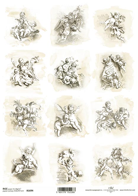 Decoupage Rice Paper - A4 - 1 piece  - 1694