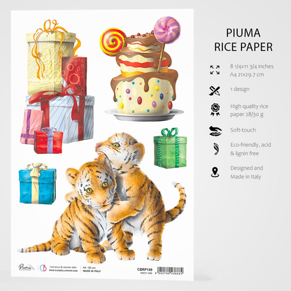 Piuma A4 Decoupage Paper - Party Time - CBRP149