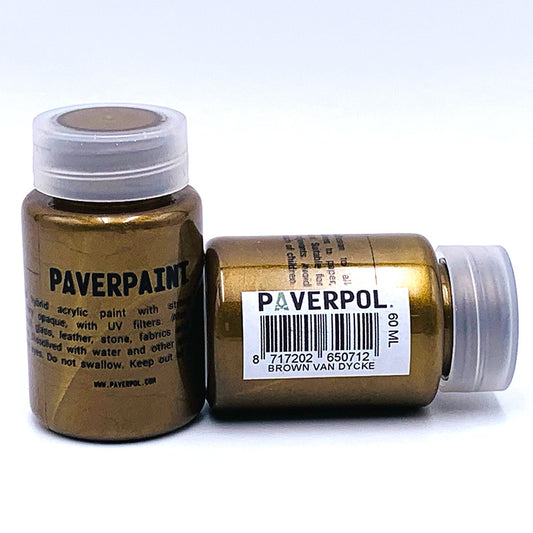 Paverpaint Acrylic Metallic Paint - Brown Van  Dycke - 60ml