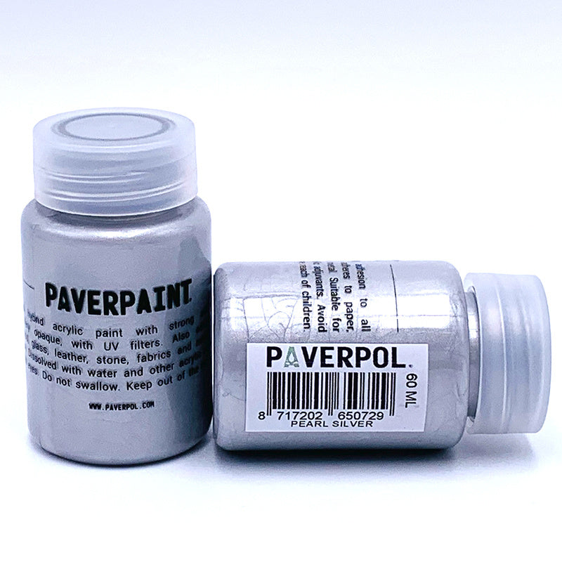 Paverpaint Акрилна метална боя - Перлено сребристо - 60 мл