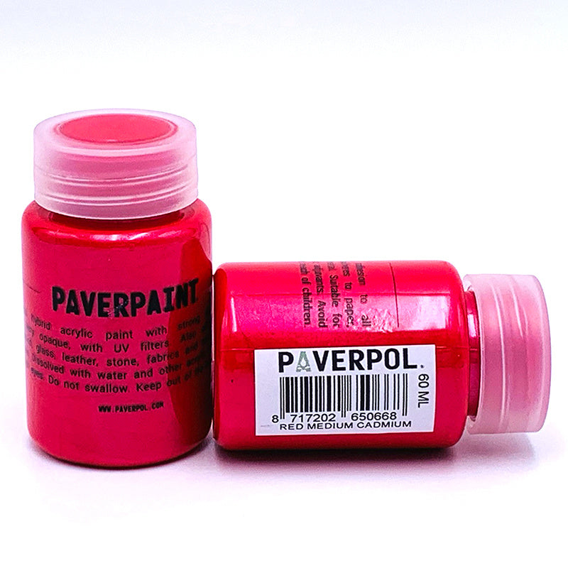 Paverpaint Акрилна метална боя - Червен среден кадмий - 60 мл