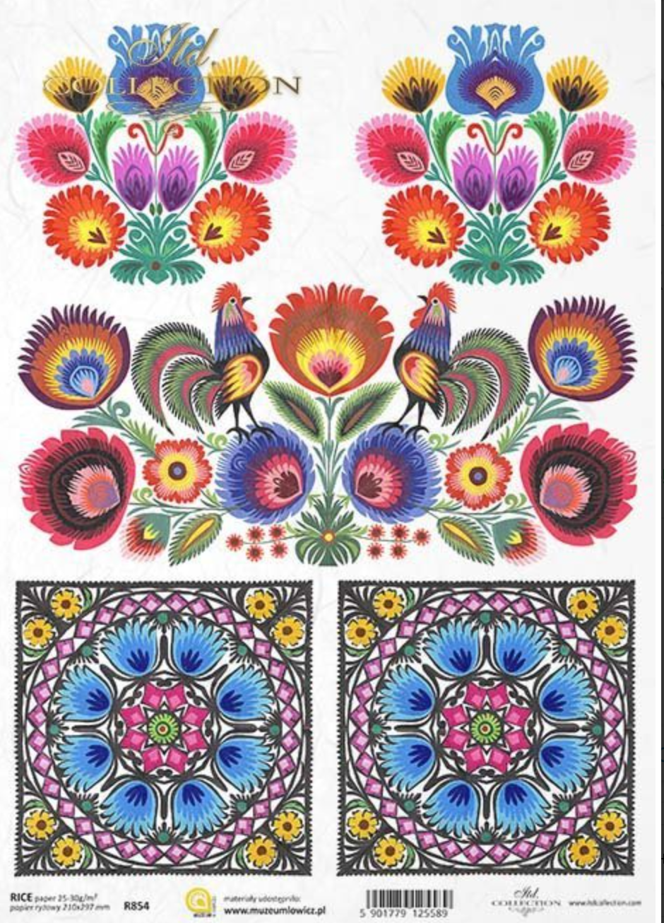 Decoupage Rice Paper - A4 - 1 piece  - 0854