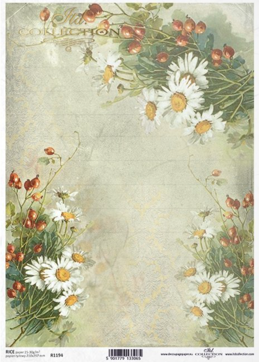 Decoupage Rice Paper - A4 - 1 piece  - 1194