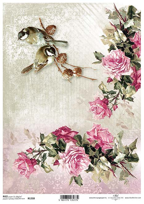 Decoupage Rice Paper - A4 - 1 piece  - 1318