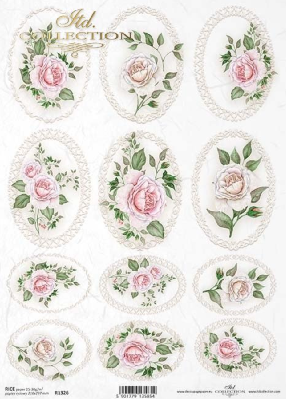 Decoupage Rice Paper - A4 - 1 piece  - 1326