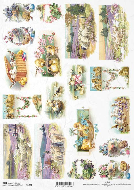 Decoupage Rice Paper - A4 - 1 piece  - 1345