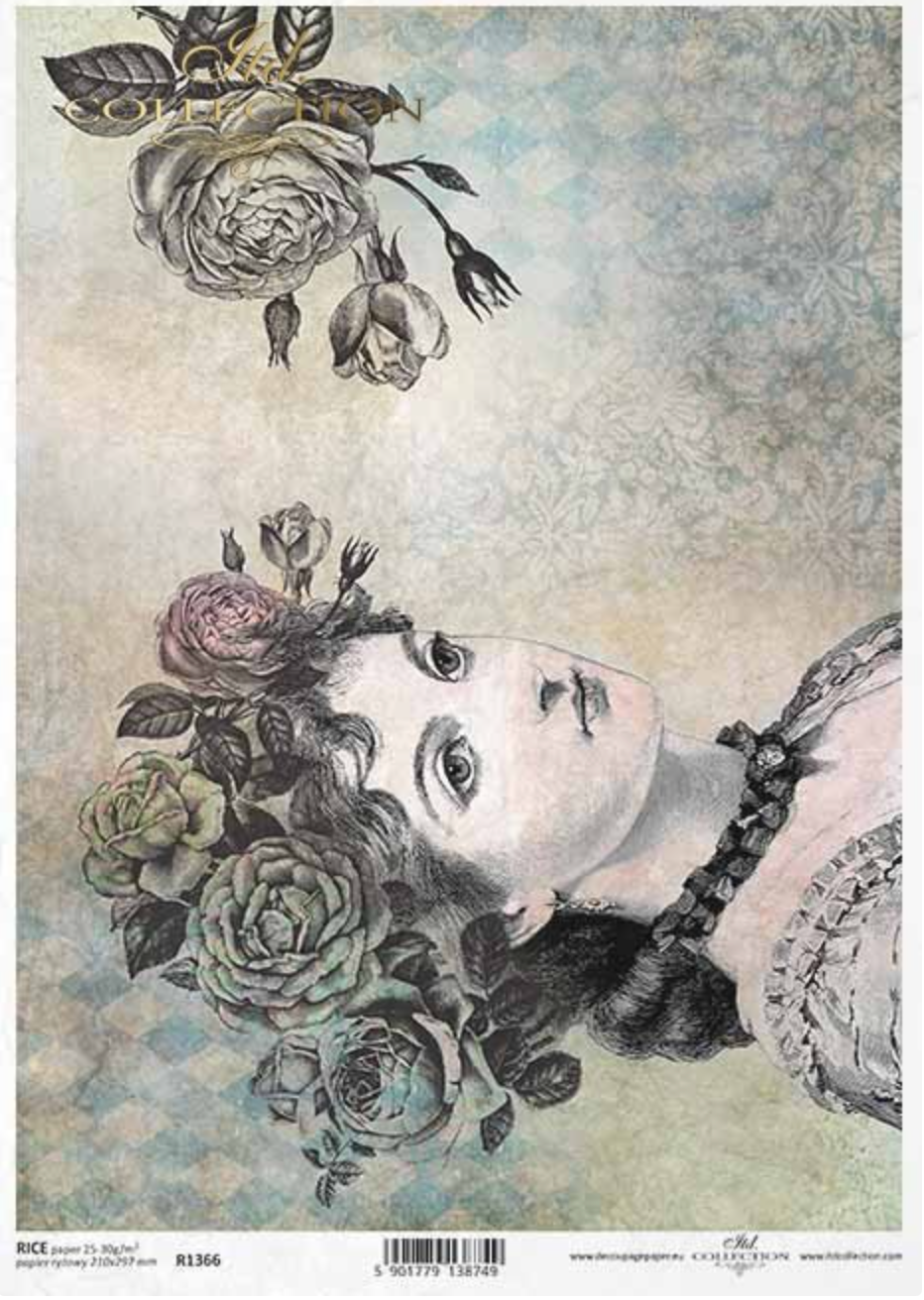 Decoupage Rice Paper - A4 - 1 piece  - 1366