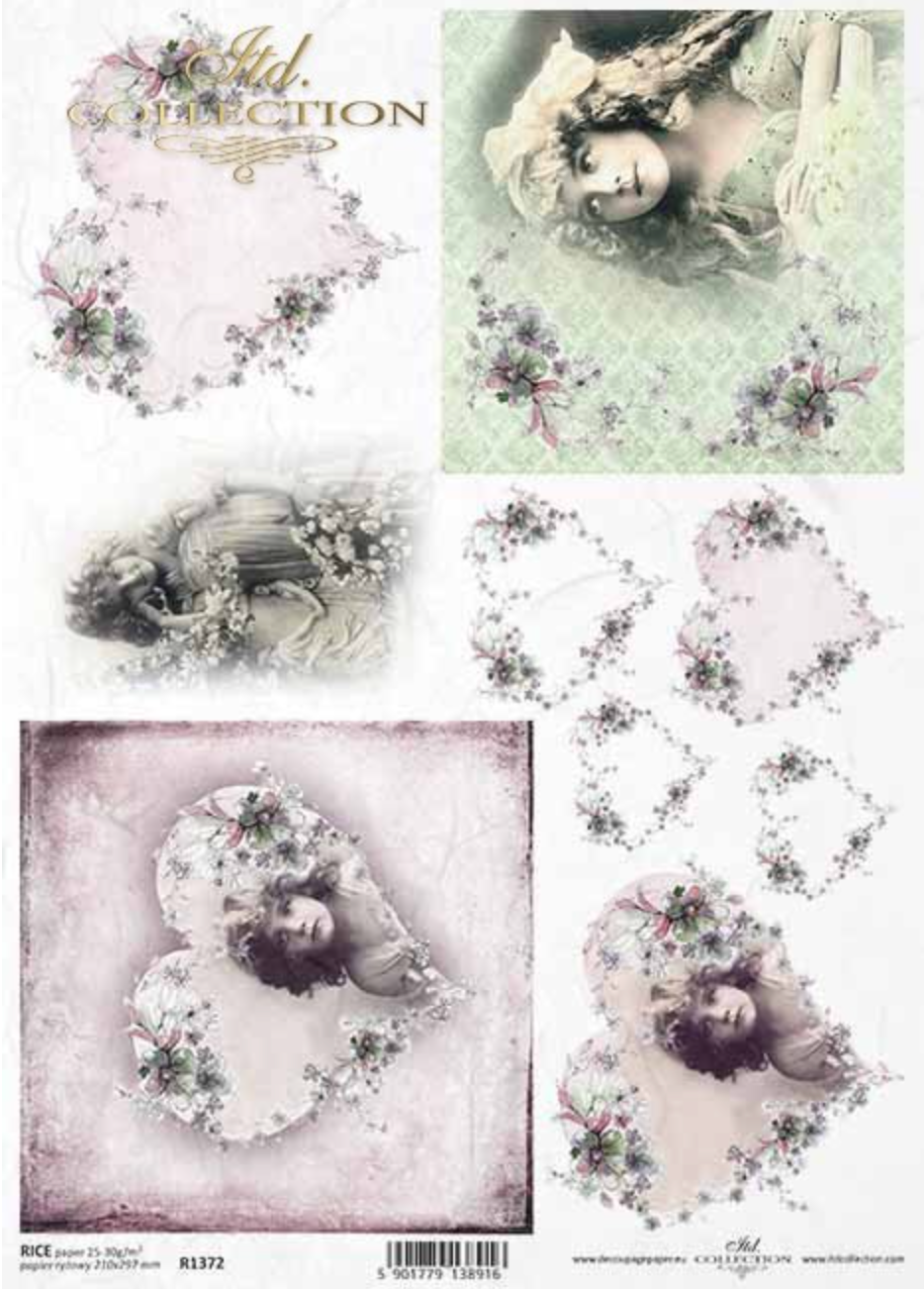 Decoupage Rice Paper - A4 - 1 piece  - 1372