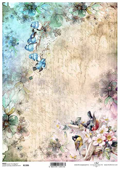 Decoupage Rice Paper - A4 - 1 piece  - 1386