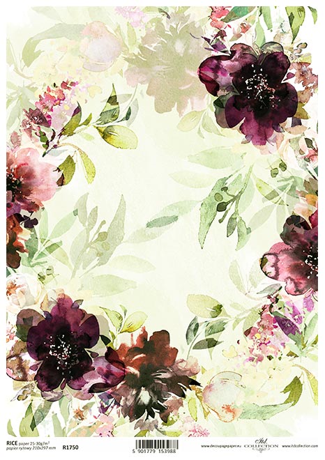 Decoupage Rice Paper - A4 - 1 piece  - 1750