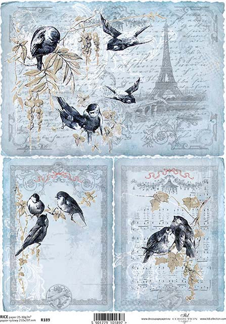 Decoupage Rice Paper - A4 - 1 piece  - 0189