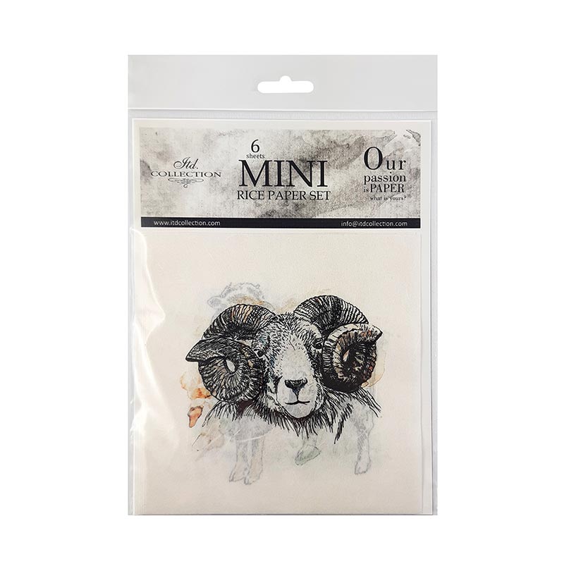 Decoupage Paper - Rice Paper - Set - 6 papers - 15cm x 15cm - 001