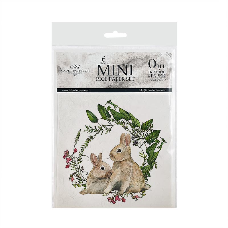 Decoupage Paper - Rice Paper - Set - 6 papers - 15cm x 15cm - 038