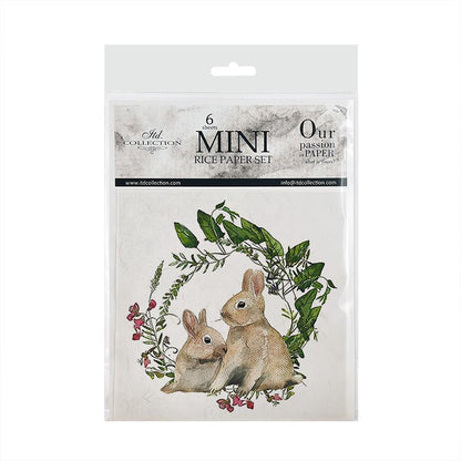 Decoupage Paper - Rice Paper - Set - 6 papers - 15cm x 15cm - 038
