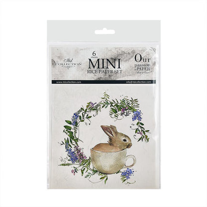 Decoupage Paper - Rice Paper - Set - 6 papers - 15cm x 15cm - 039