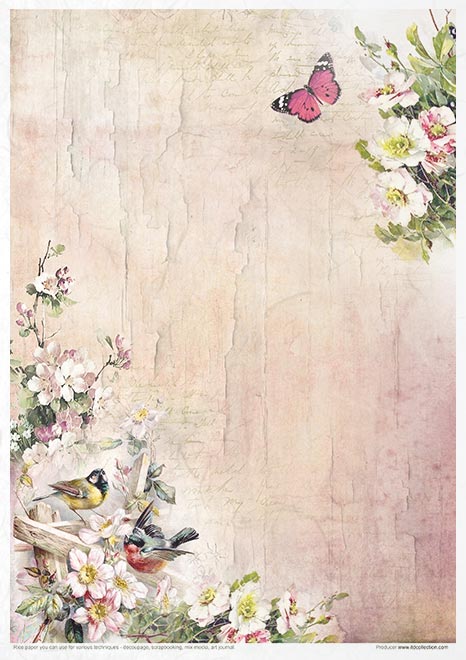 Decoupage Rice Paper - Rosy Summertime Creative Set - 20 pieces  - RS022
