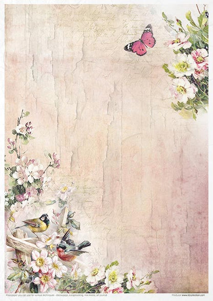 Decoupage Rice Paper - Rosy Summertime Creative Set - 20 pieces  - RS022