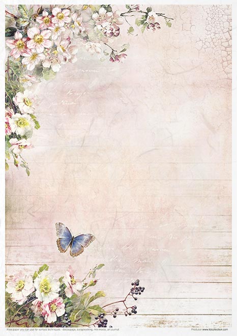 Decoupage Rice Paper - Rosy Summertime Creative Set - 20 pieces  - RS022