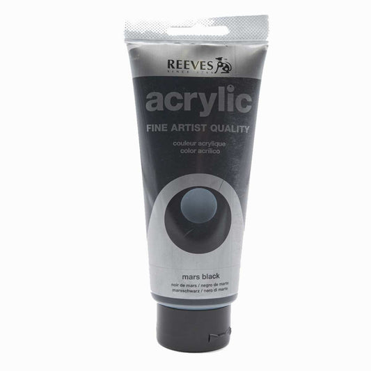 Reeves Acrylic Paint - 200ml - Mars Black - Черен