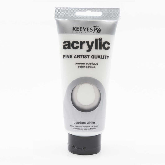 Reeves Acrylic Paint - 200ml - Titanium White - Титанов бял