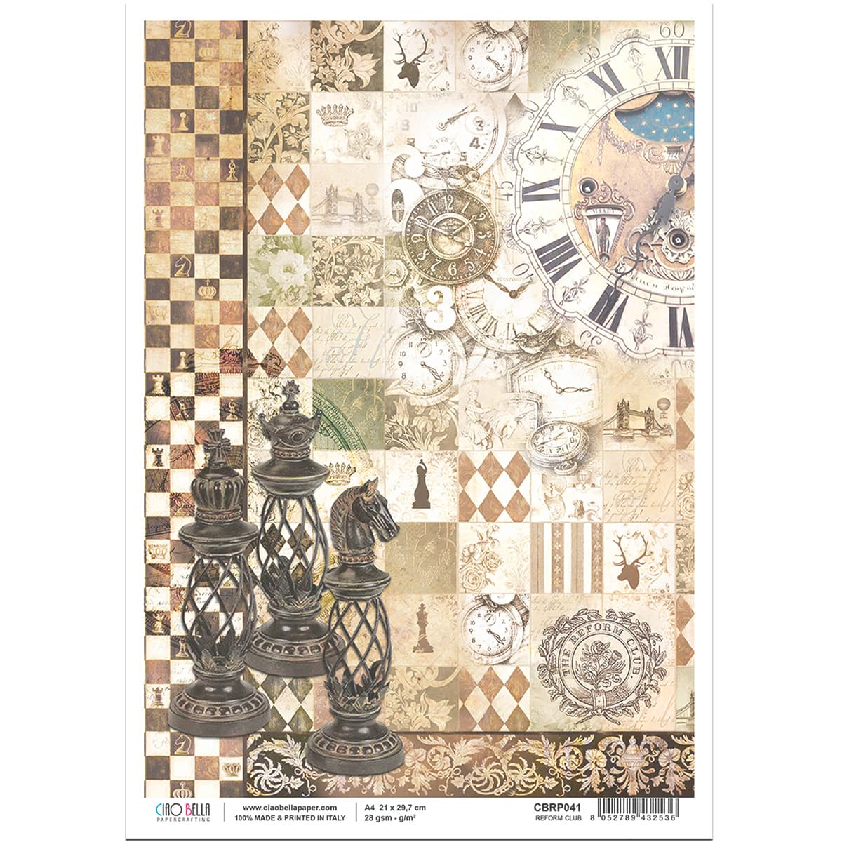 Piuma A4 Decoupage Paper - Reform Club - CBRP041