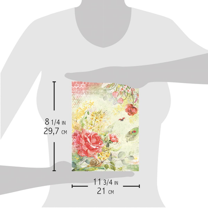 Piuma A4 Decoupage Paper - Roses - CBRP116