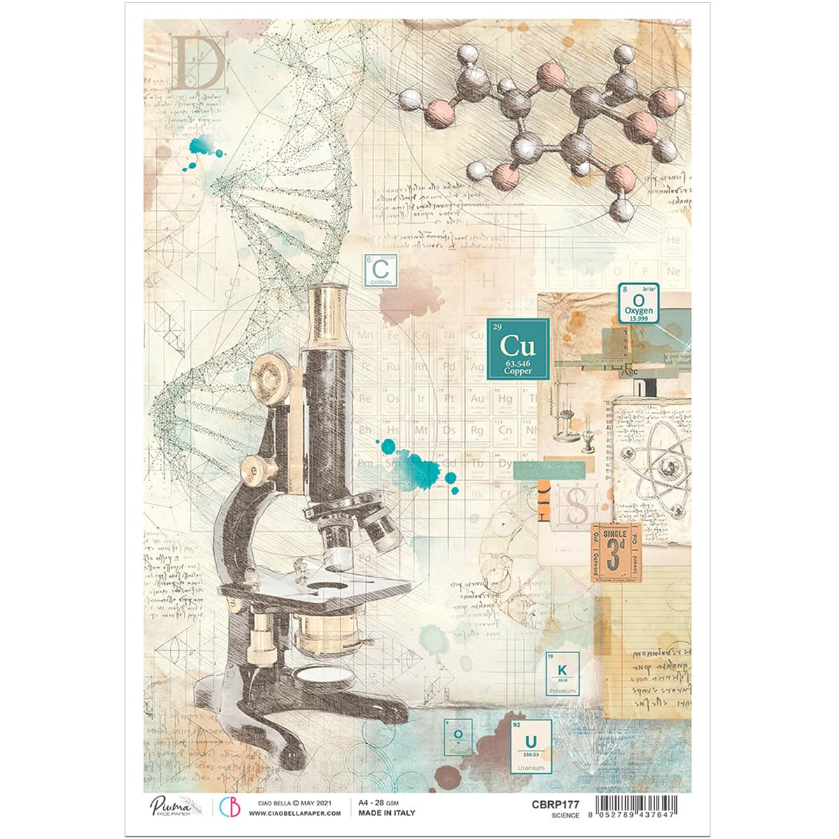 Piuma A4 Decoupage Paper - Science - CBRP177