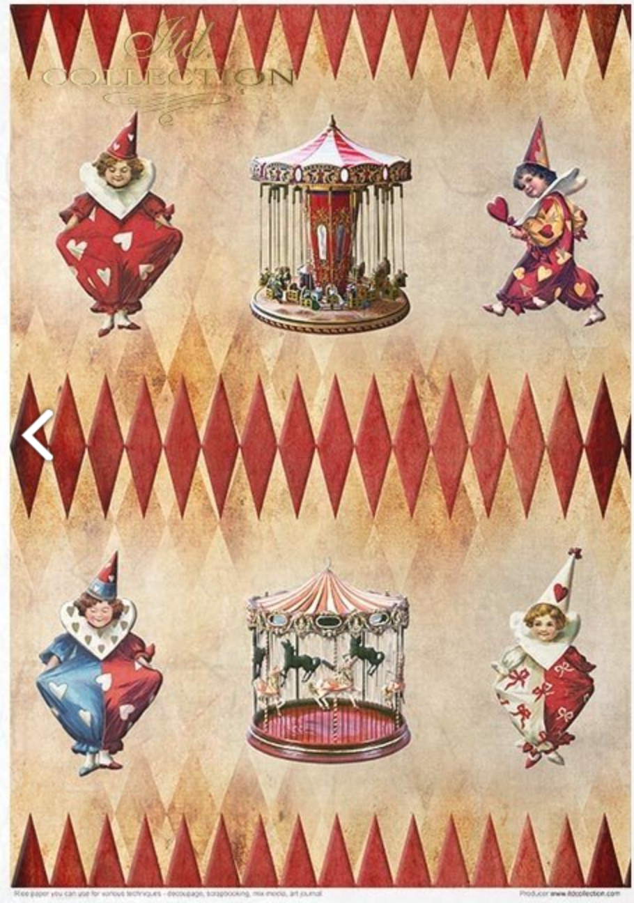 Decoupage Rice Paper - Pierrot in Love Creative Set - 20 pieces  - RS019