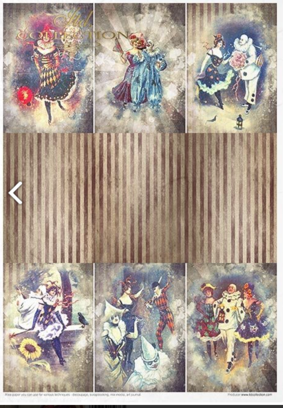 Decoupage Rice Paper - Pierrot in Love Creative Set - 20 pieces  - RS019