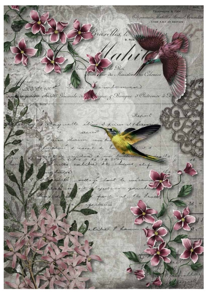 Decoupage Queen - Hummingbird Song - A4 size