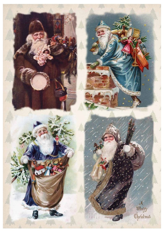 Decoupage Queen - Old World Santas - A4 size