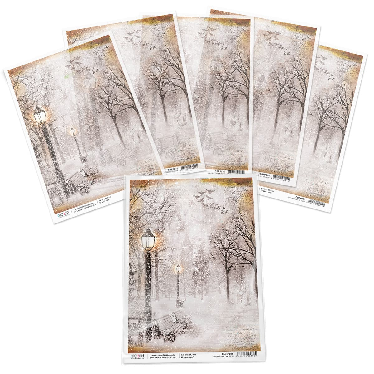 Piuma A4 Decoupage Paper - First Snowfall - CBRP076