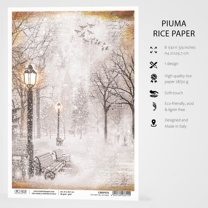 Piuma A4 Decoupage Paper - First Snowfall - CBRP076