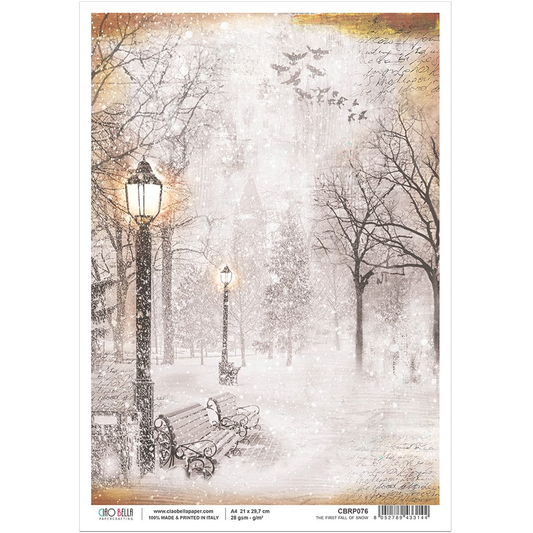 Piuma A4 Decoupage Paper - First Snowfall - CBRP076