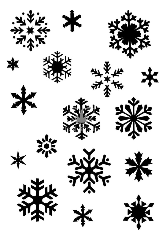 Елегантен тебеширен шаблон - Снежни люспи - 21 x 30 см