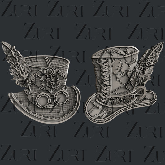 Zuri Steampunk Hats - 22.28 x 12.19 x 0.81cm