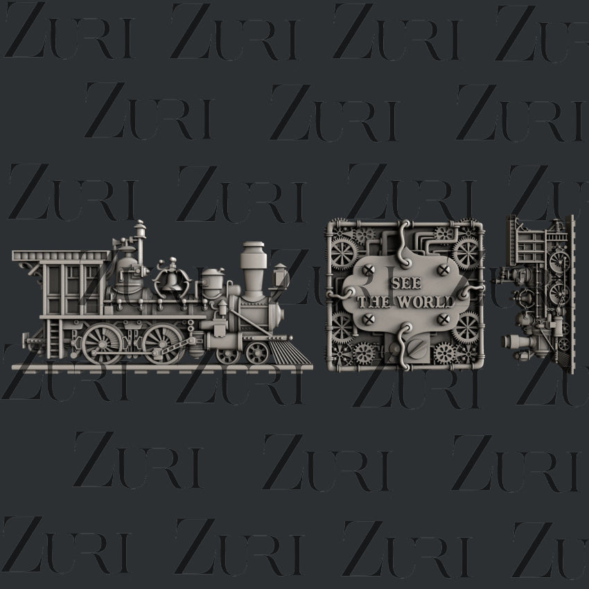 Zuri Steampunk Locomotive 2 - 25,78 x 8,63 x 0,81 cm 