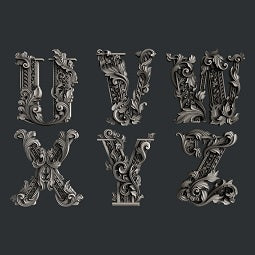 Zuri Monogram U V W X Y Z