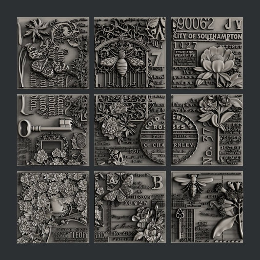 Zuri Vintage Vibes - Each Square 10cm x 10cm