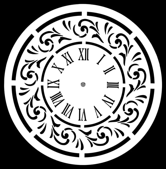 Елегантен тебеширен шаблон - Wonderland Clock - 80 x 80 cm