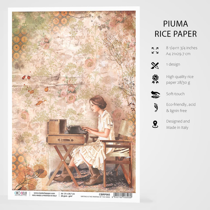 Хартия за декупаж Piuma A4 - The Writer - CBRP065