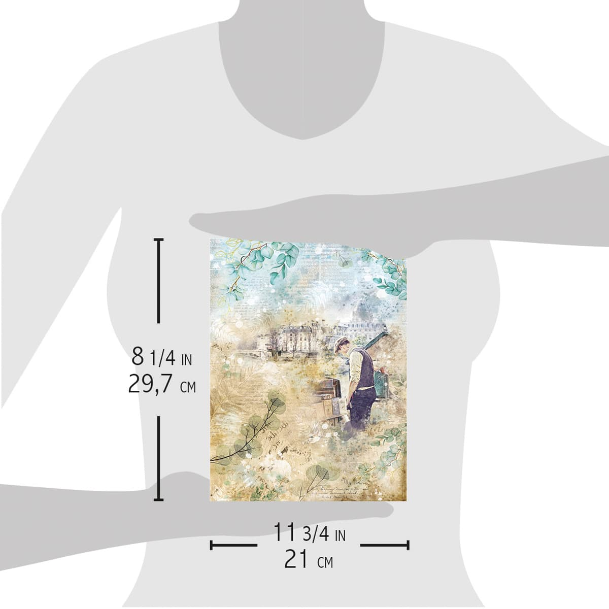 Piuma A4 Decoupage Paper - Le Bouquiniste - CBRP184