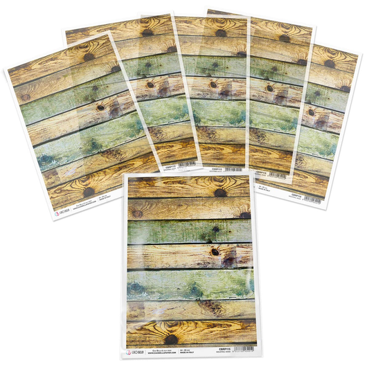 Piuma A4 Decoupage Paper - Industrial Wood - CBRP115